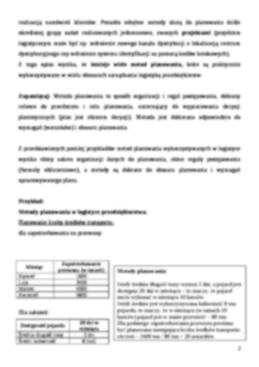 Metody planowania w logistyce - strona 2