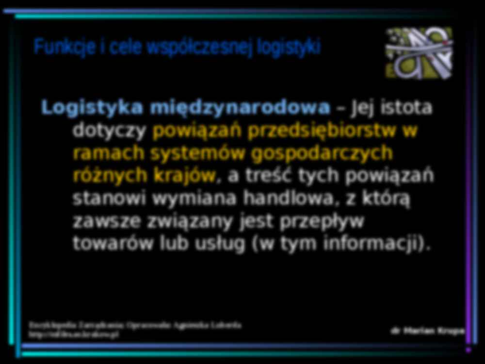Logistyka międzynarodowa- prezentacja - strona 2