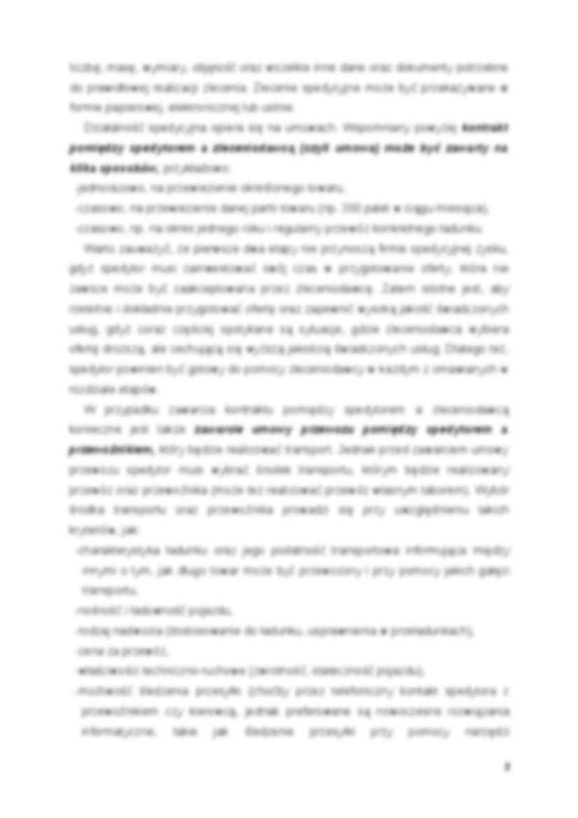 Czynności spedycyjne- opracowanie - strona 2