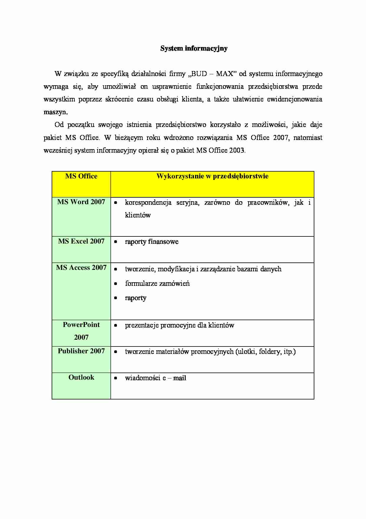 System informacyjny - strona 1