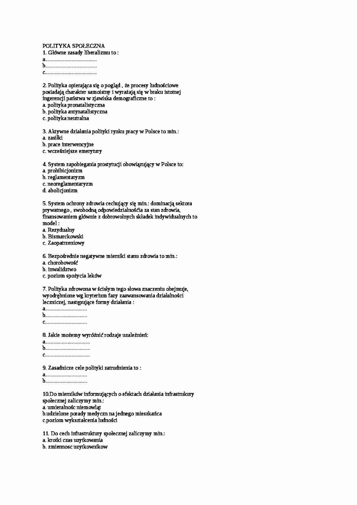 Pytania testowe z egzaminu - strona 1