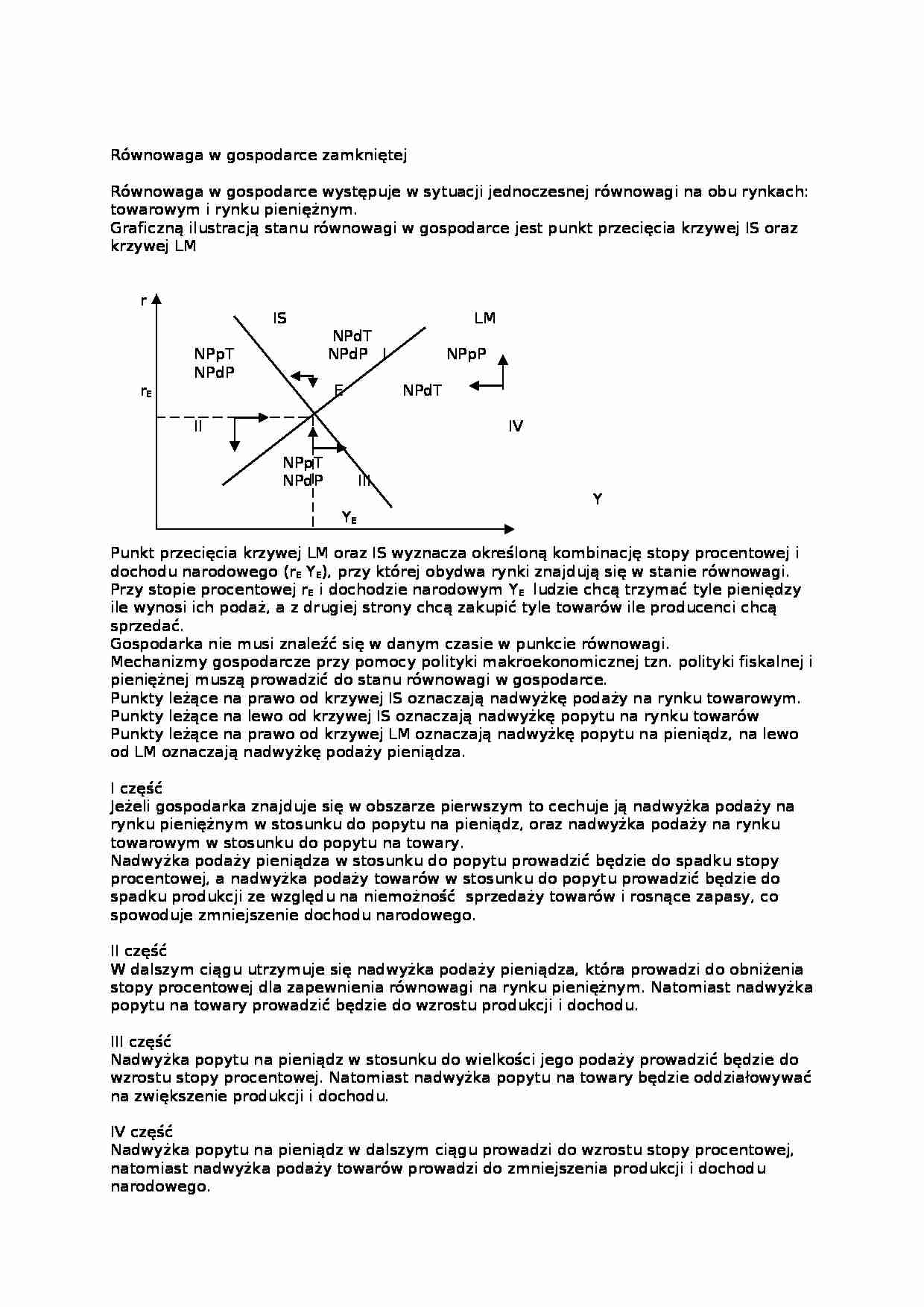 Równowaga w gospodarce zamkniętej - wykład - strona 1
