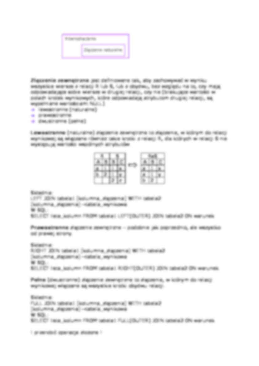 Wykład - operacje złączeń - strona 2