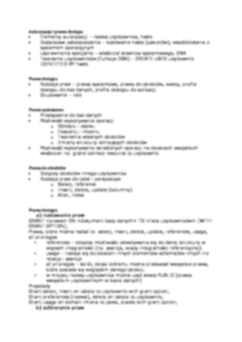 Wykład - autoryzacja dostępu do baz danych - strona 2