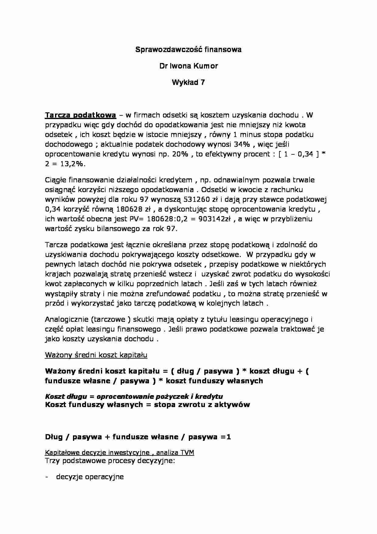 Wykład - tarcza podatkowa - strona 1