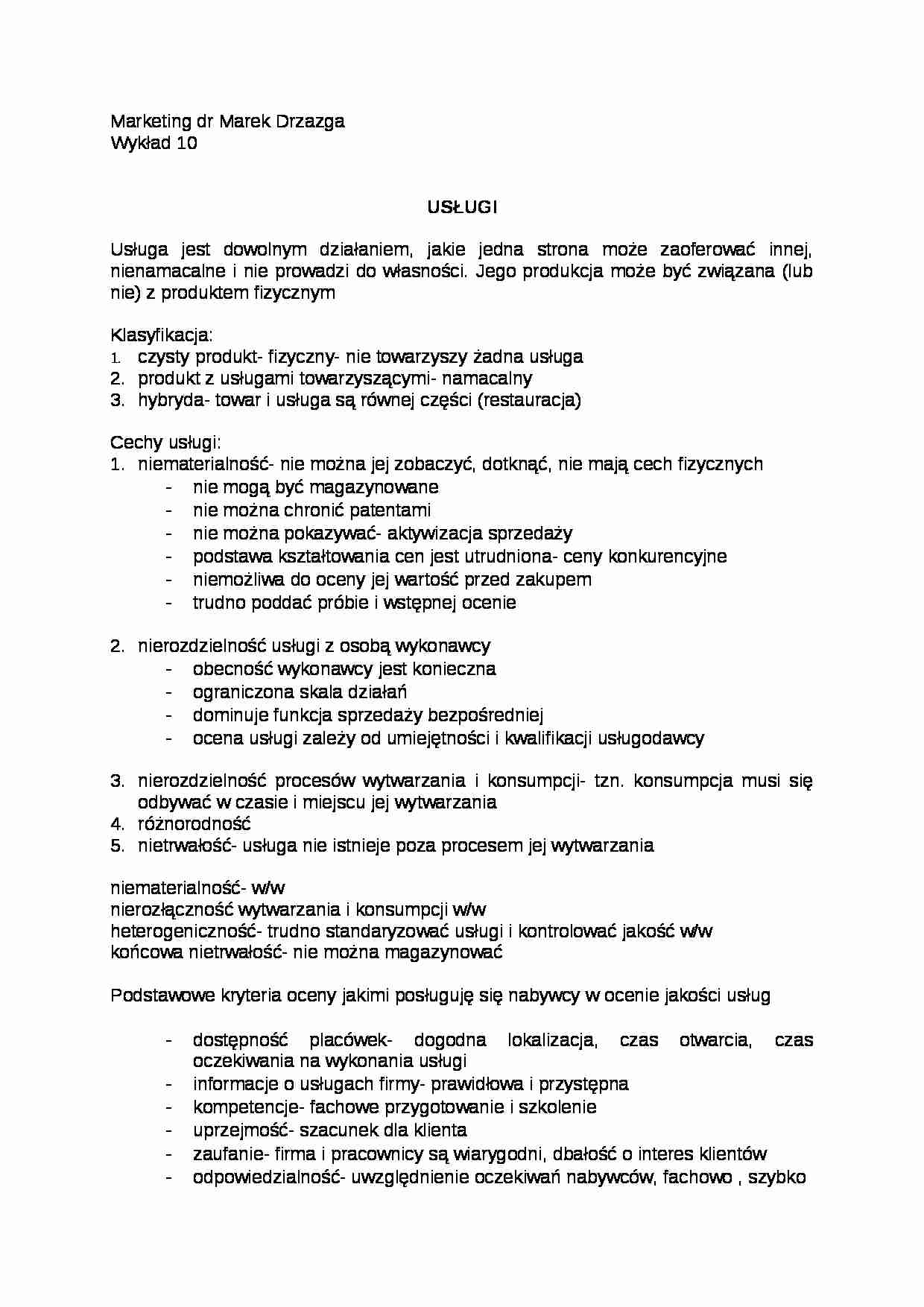 Wykład - usługi - strona 1
