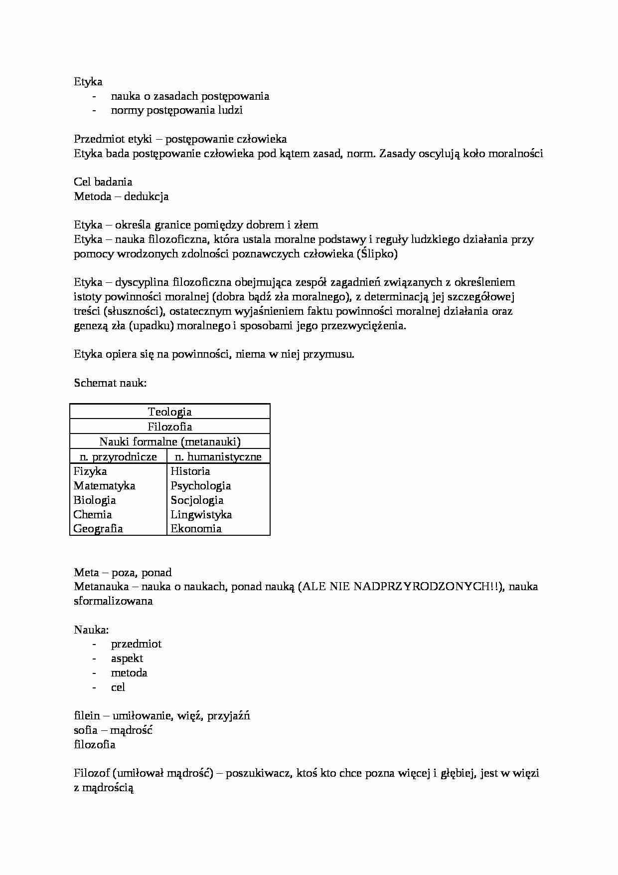 Wykład - przedmiot etyki - strona 1