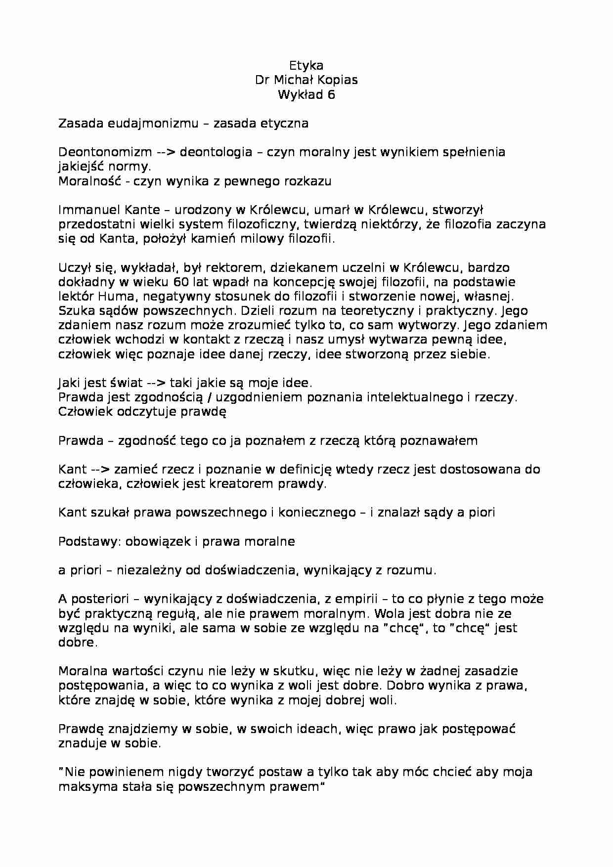 Wykład - Zasada eudajmonizmu - strona 1