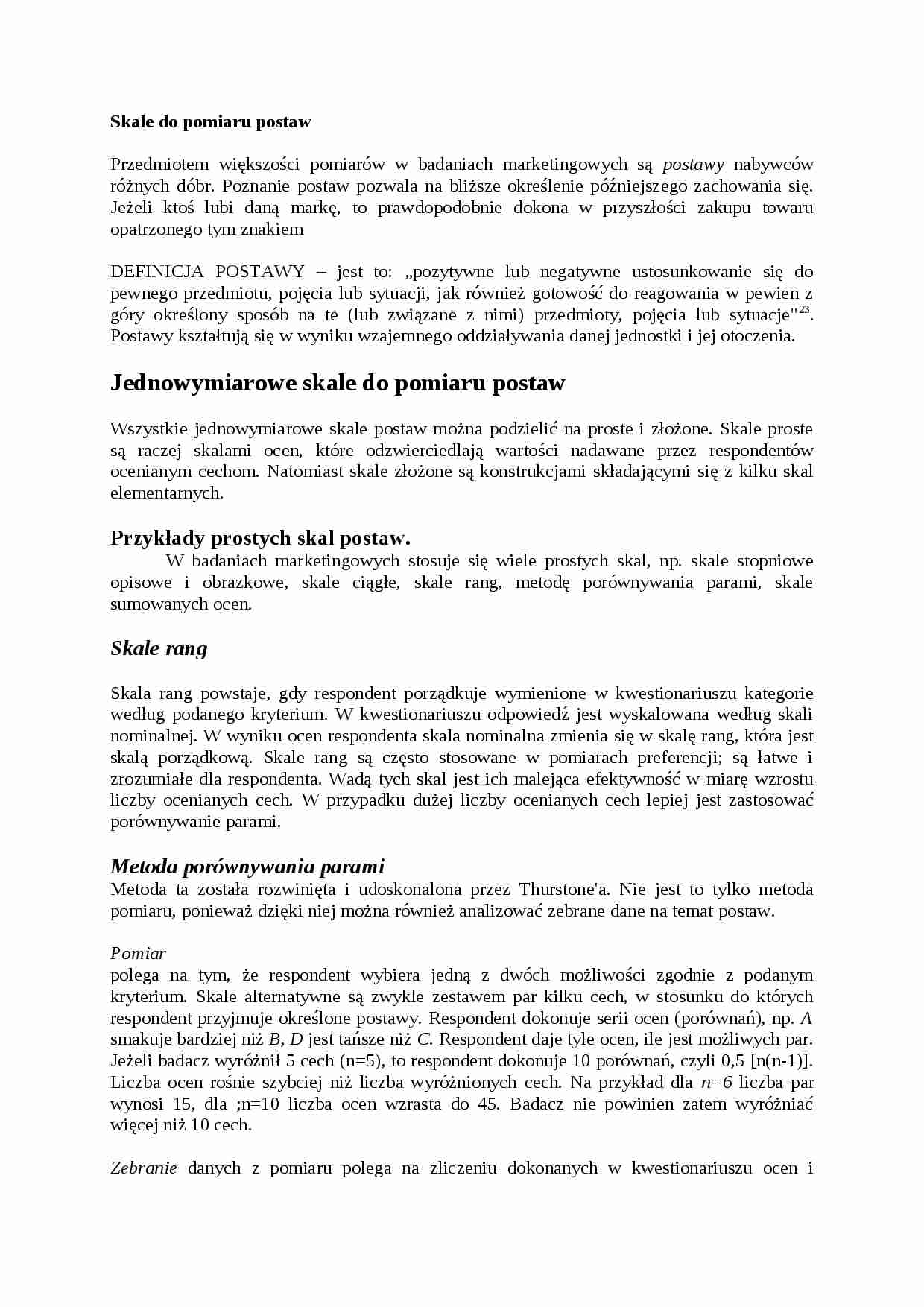 Skale do pomiaru postaw - wykład - strona 1