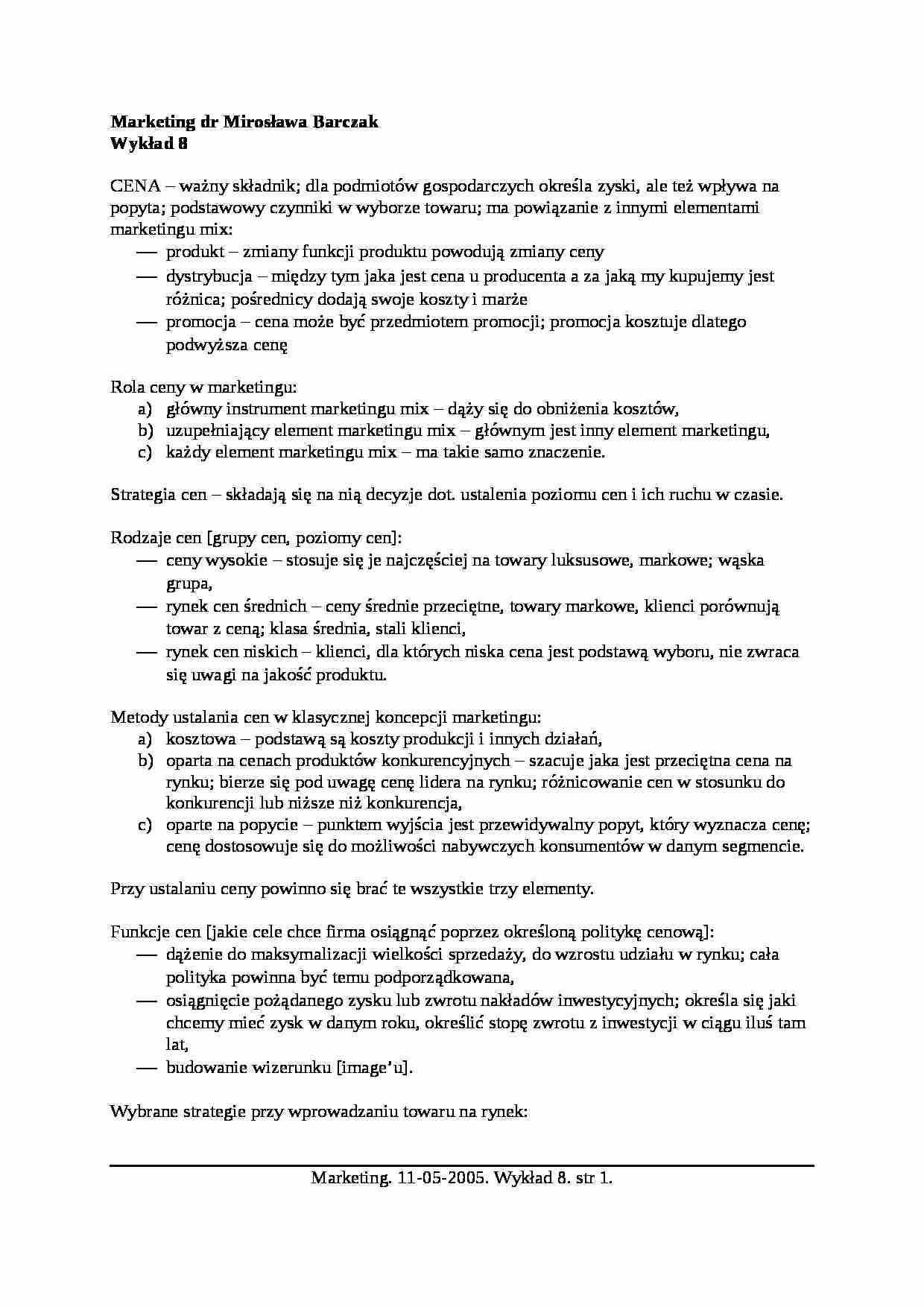 Wykład - cena - strona 1