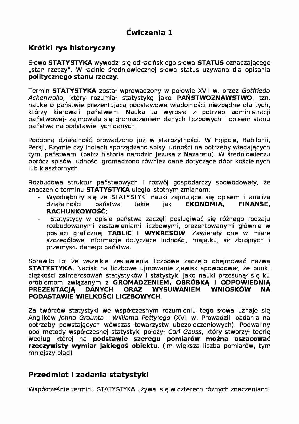 Krótki rys historyczny - wykład - strona 1