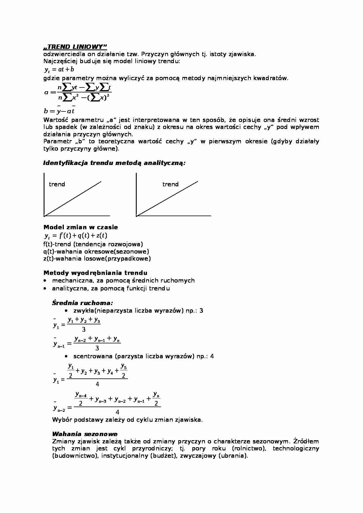 Trend liniowy - wykład - strona 1