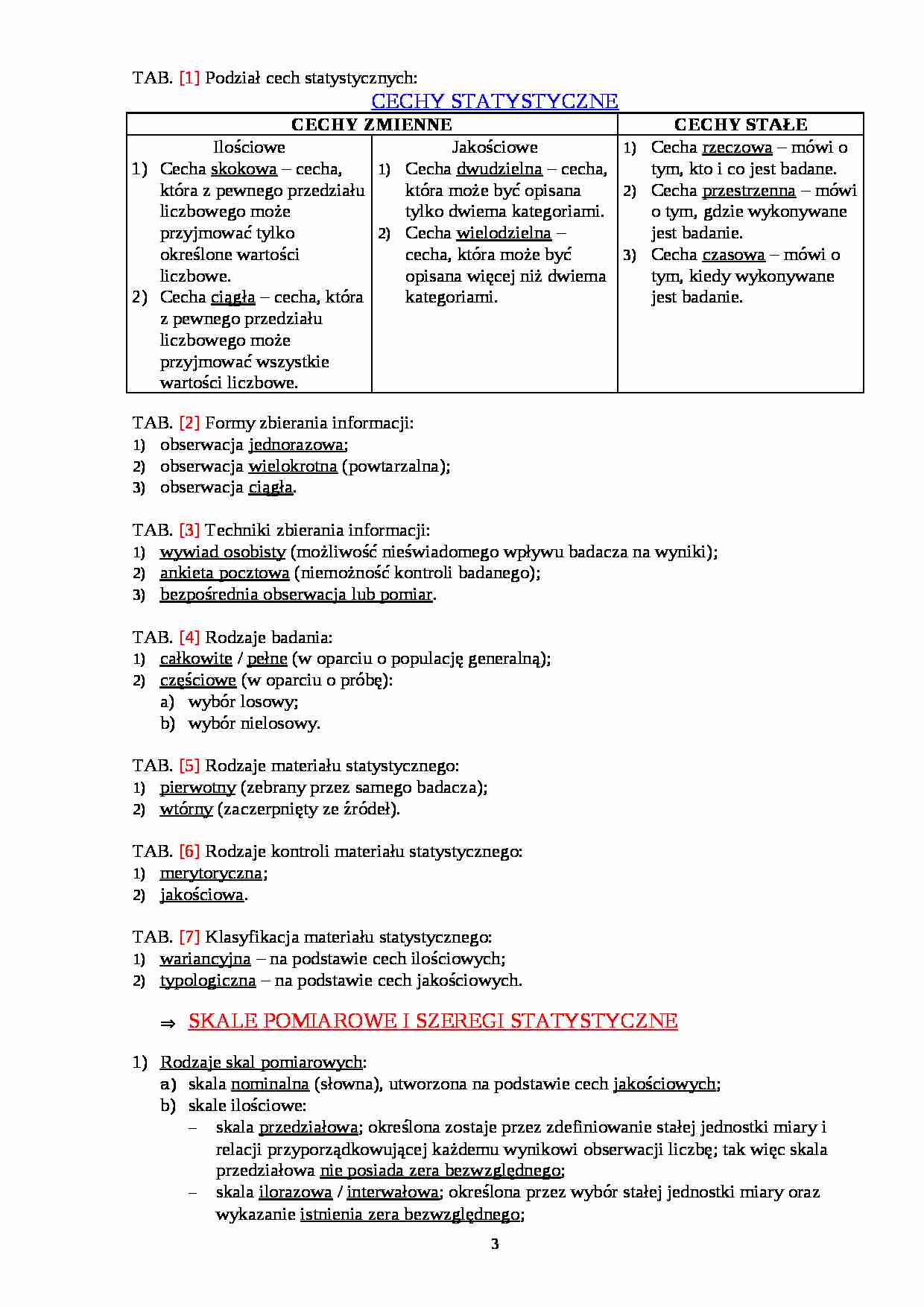 Wykład - Podział cech statystycznych - strona 1