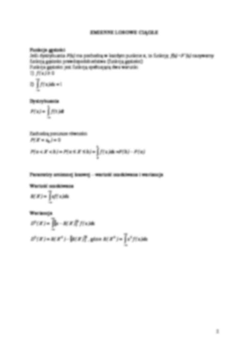 Zmienne losowe - wykład - strona 2