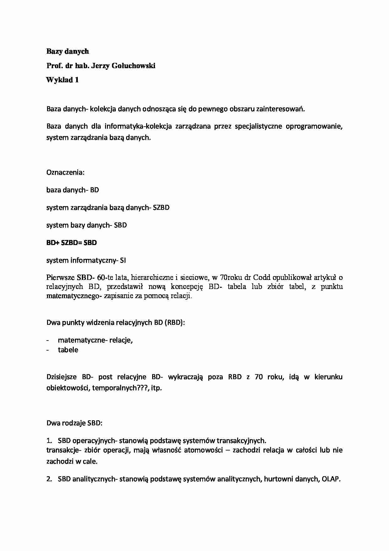 Wykład - Baza danych - strona 1