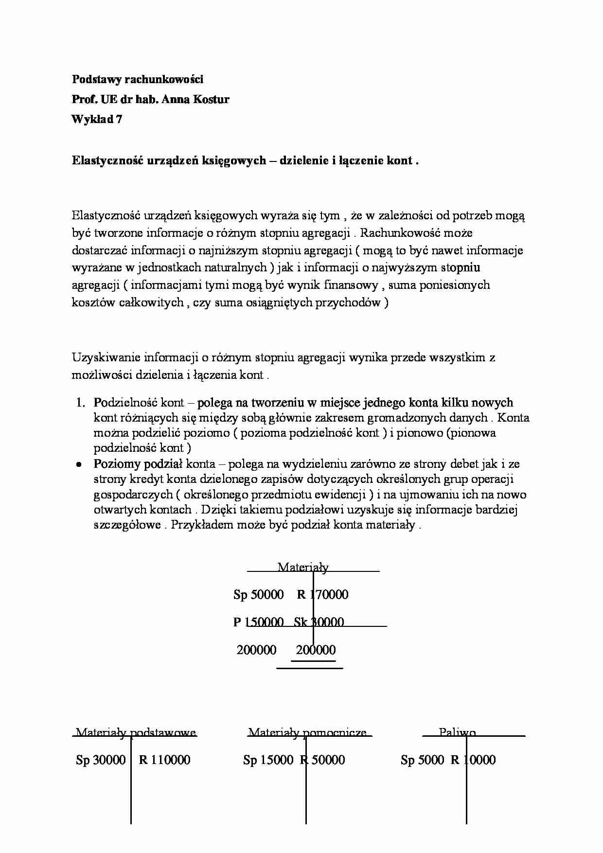 Wykład - Elastyczność urządzeń księgowych - strona 1