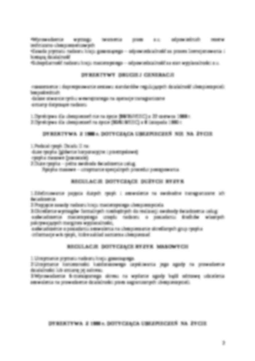 Sektor ubezpieczeniowy - wykład - strona 2