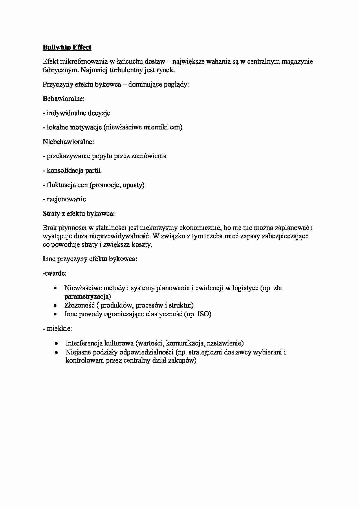 Bullwhip Effect- opracowanie - strona 1