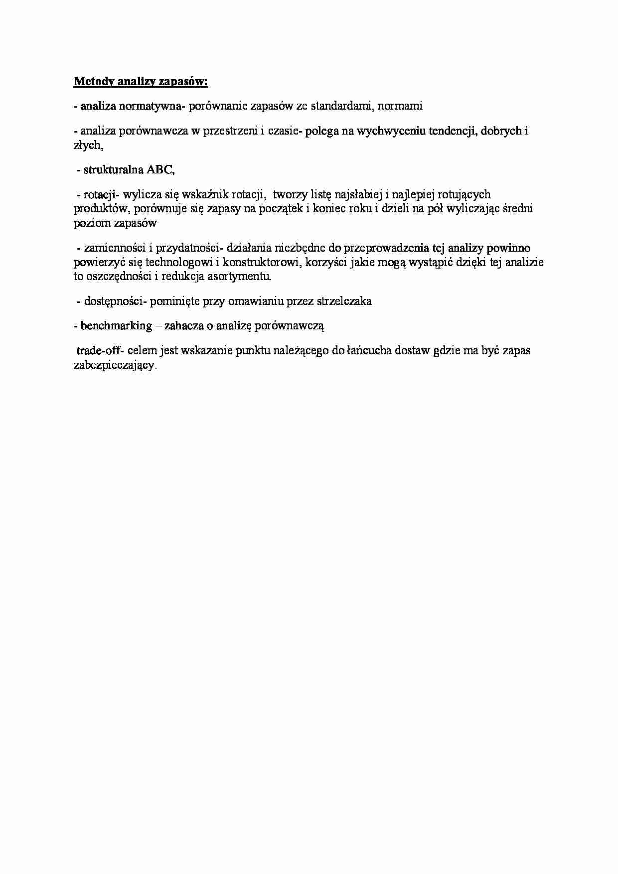 Metody analizy zapasów - wykład - strona 1