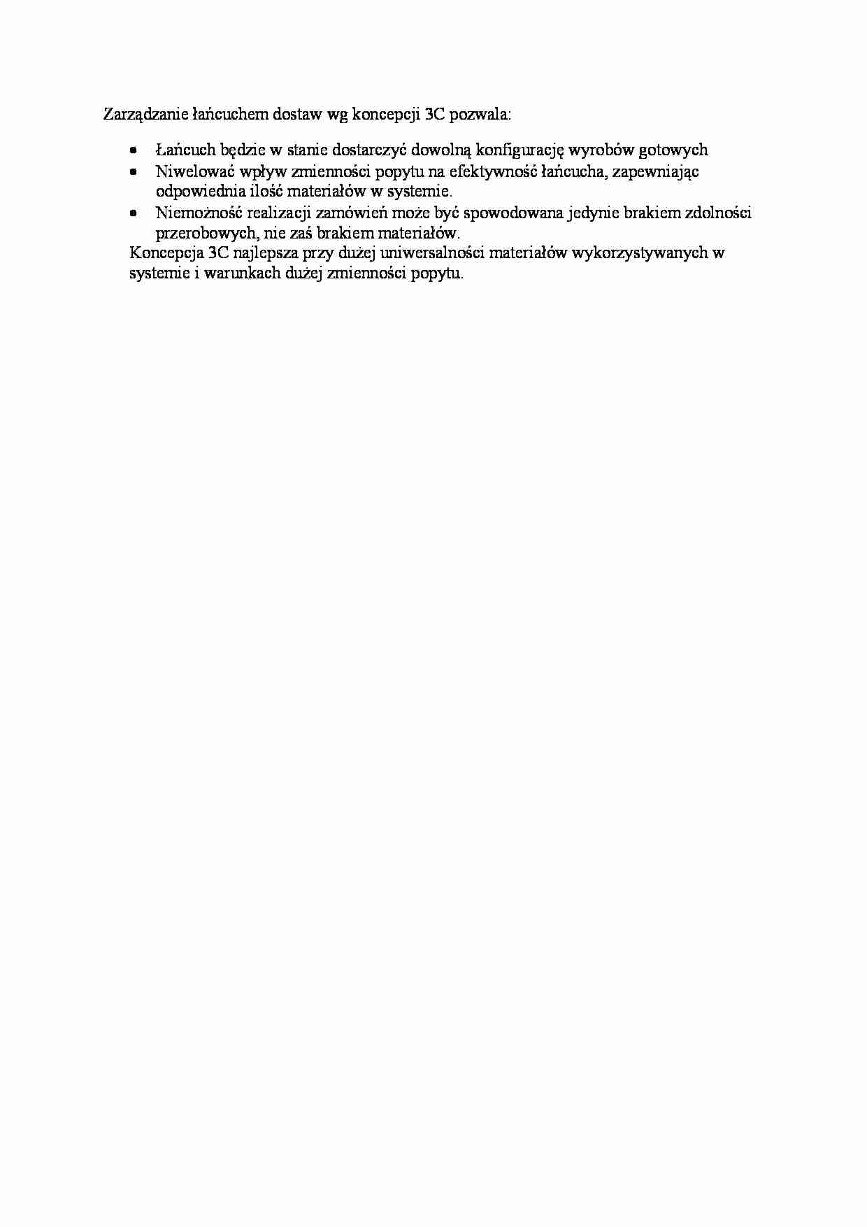 Zarządzanie łańcuchem dostaw wg koncepcji 3C pozwala- opracowanie - strona 1