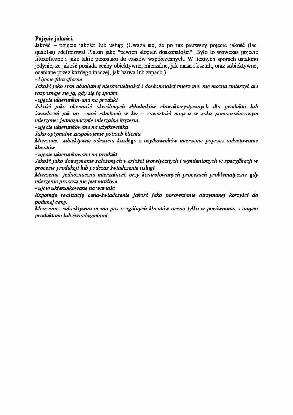 Pojęcie jakości - strona 1