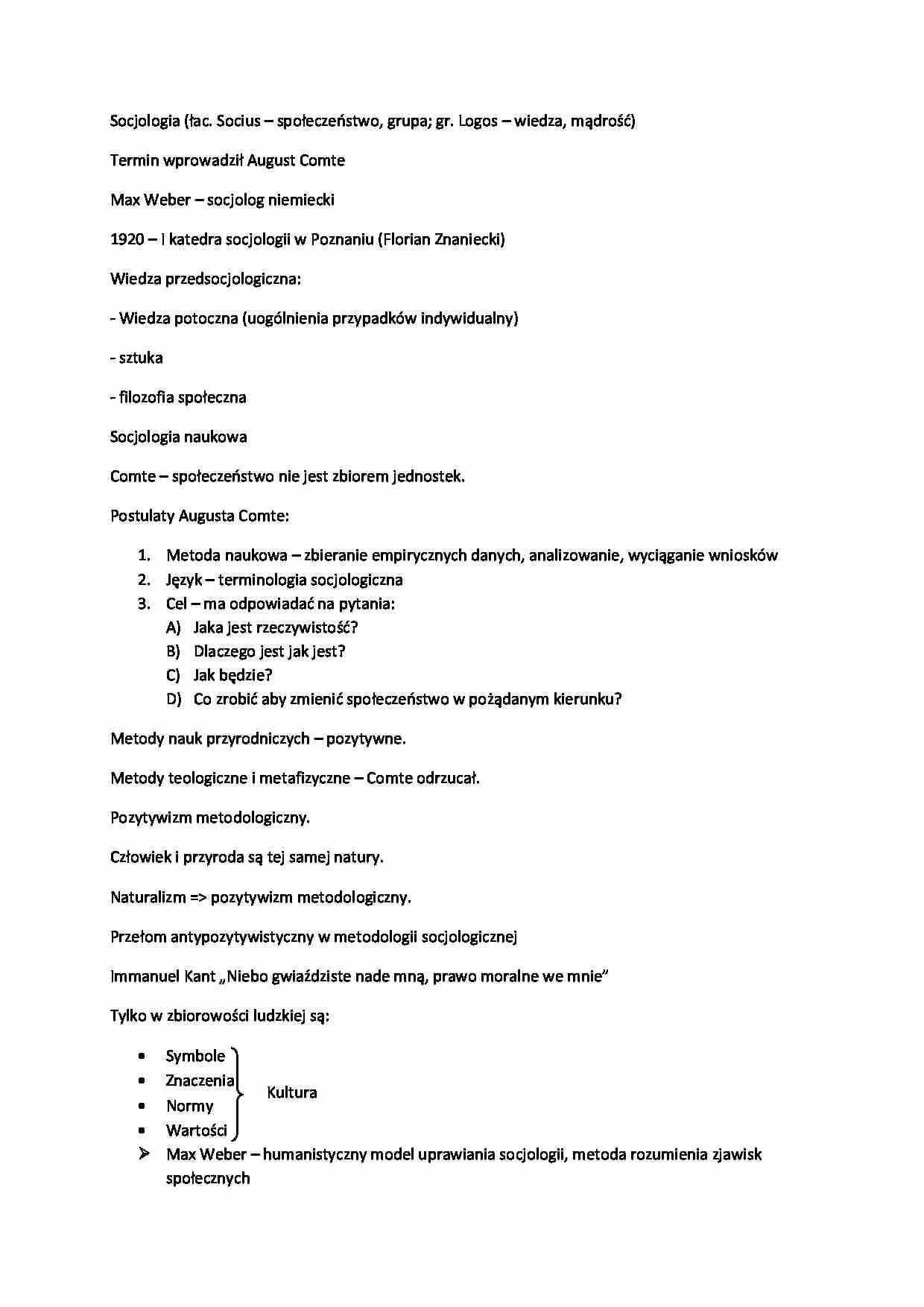 Wstęp do socjologii - wykład - strona 1