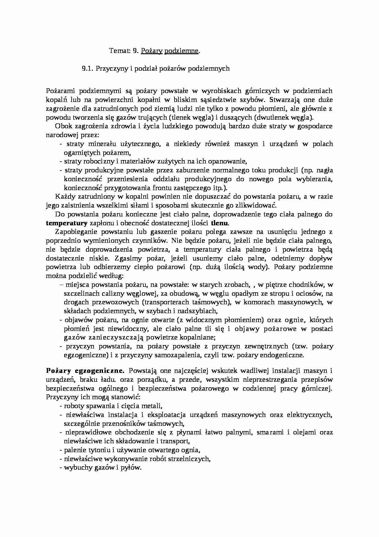 Pożary podziemne - wykład - strona 1