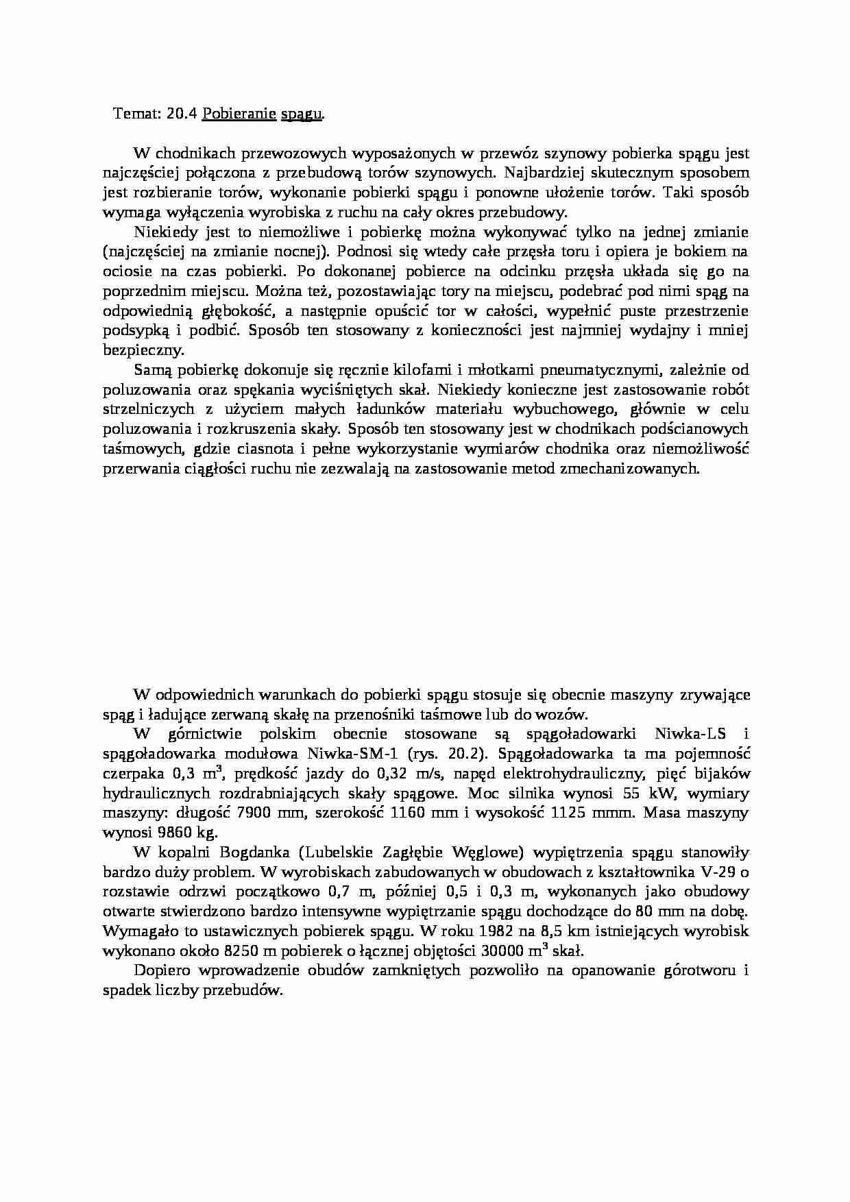 Pobieranie spągu - wykład - strona 1