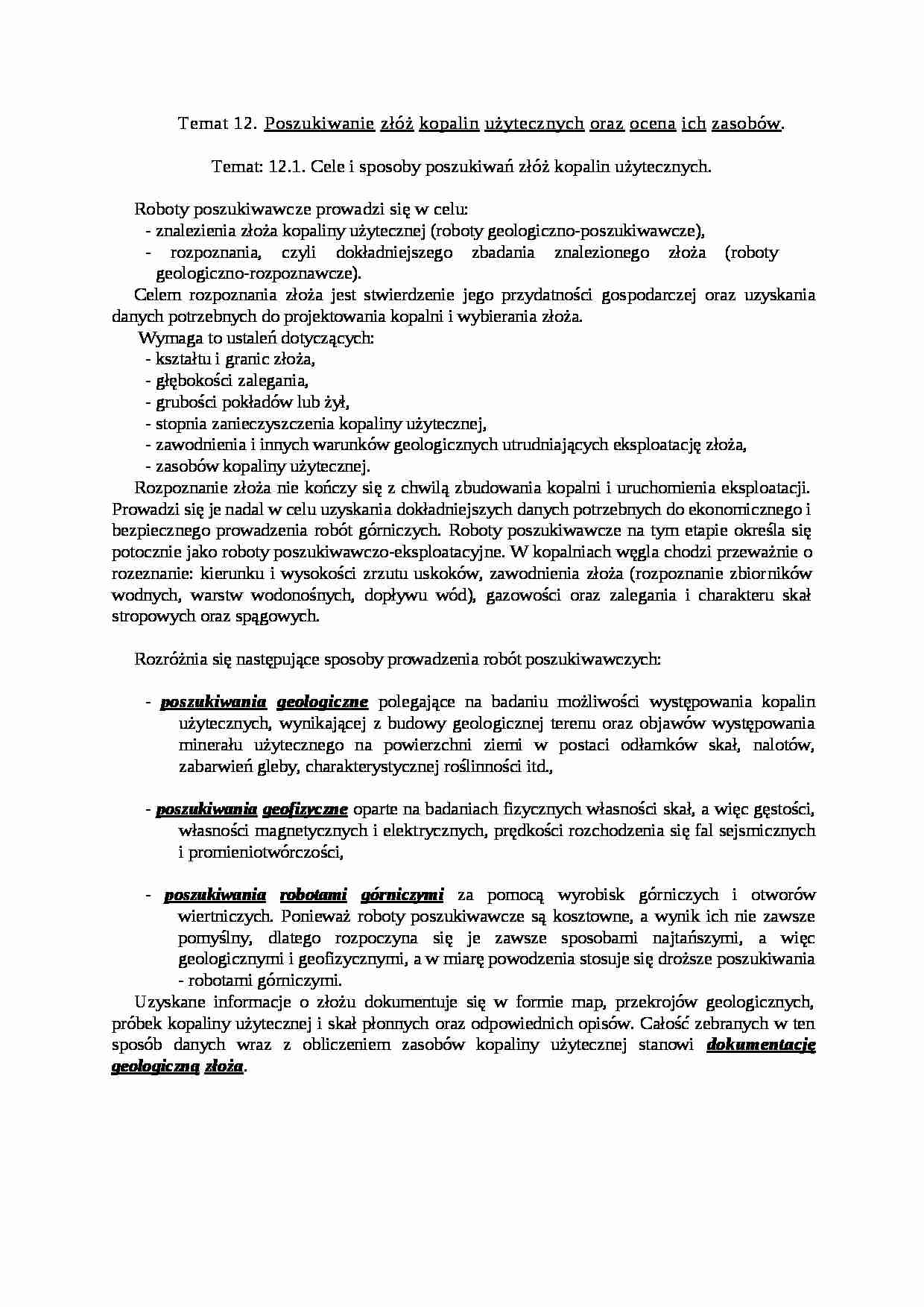 Poszukiwanie złóż - wykład - strona 1