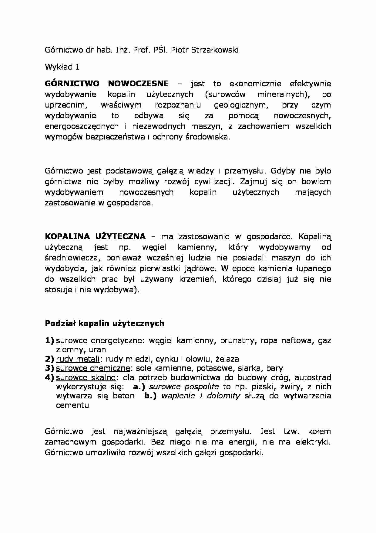 Wykład - górnictwo nowoczesne - strona 1