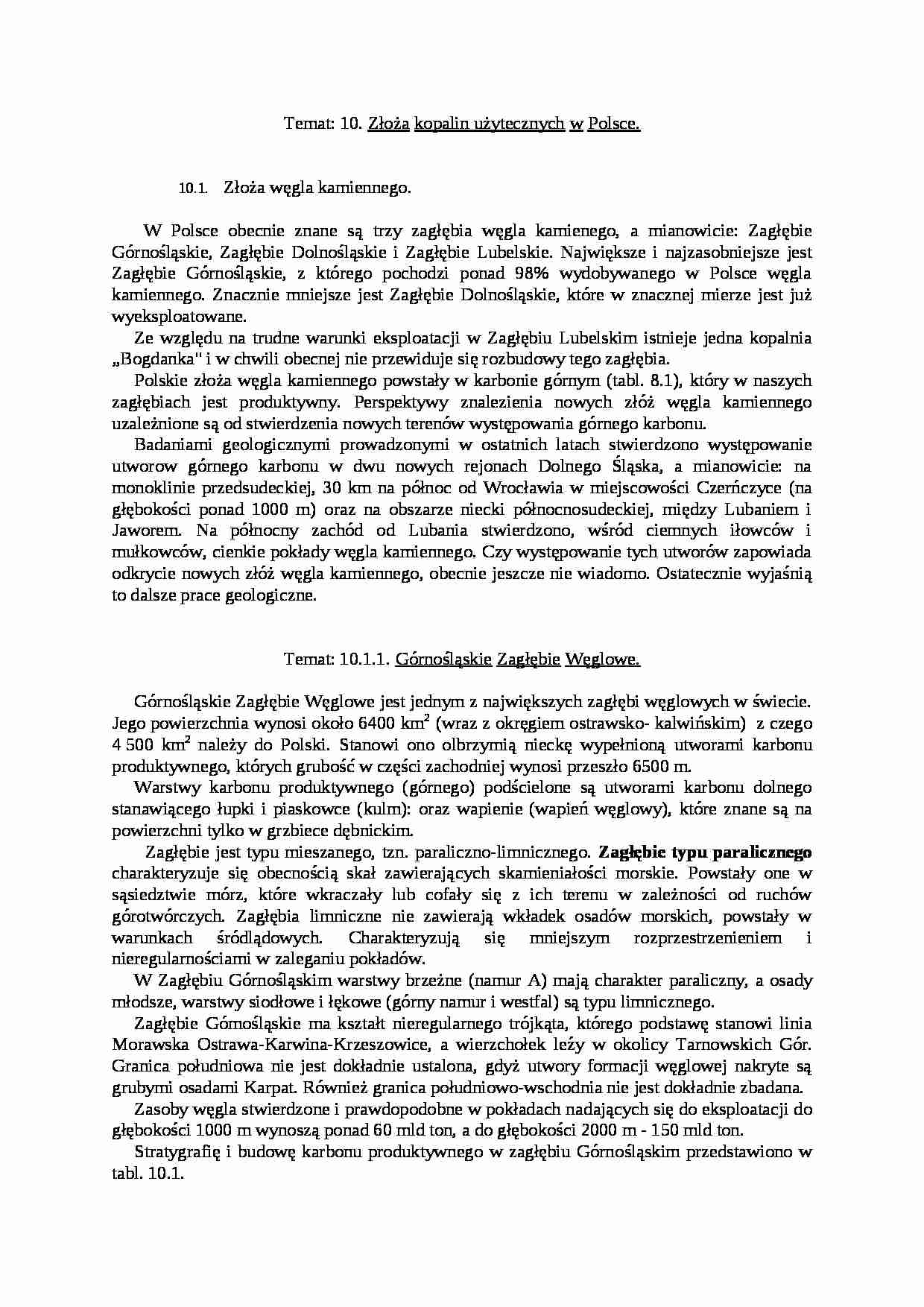 Złoża kopalin użytecznych w Polsce - wykład - strona 1