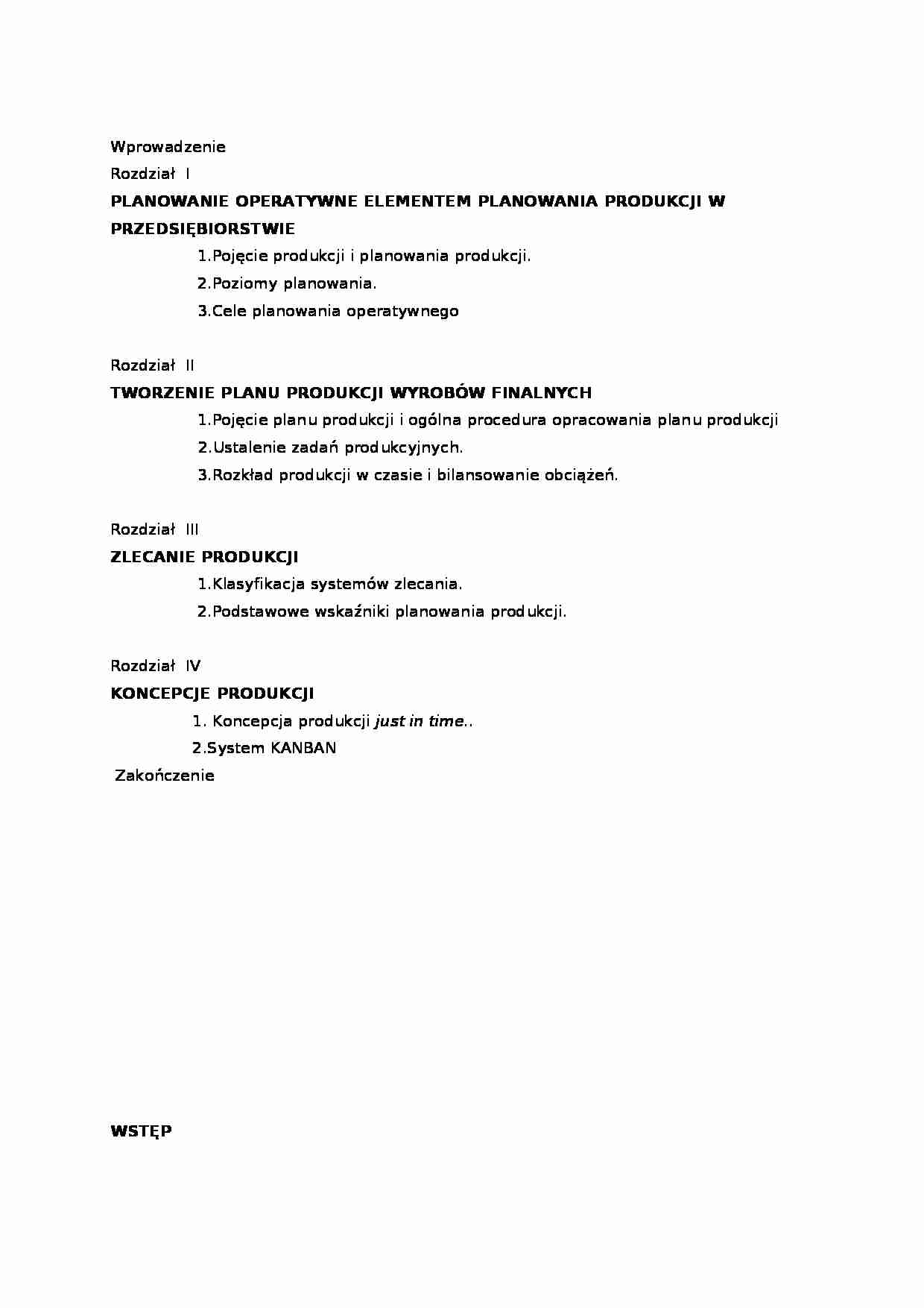 Planowanie operatywne produkcji - strona 1