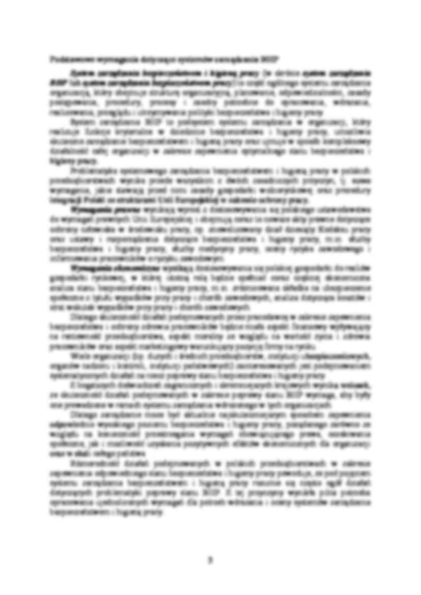 Wykład -  Systemy zarządzania bezpieczeństwem i higieną pracy - strona 3