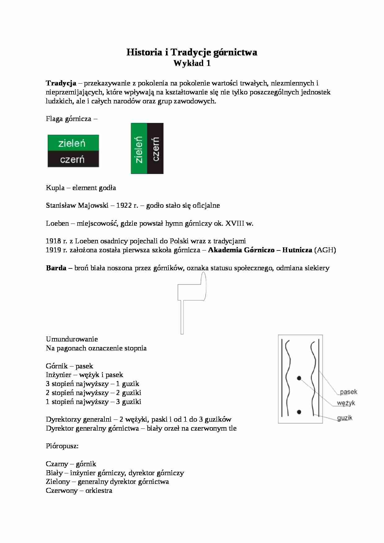 Wykład - tradycja górnictwa - strona 1