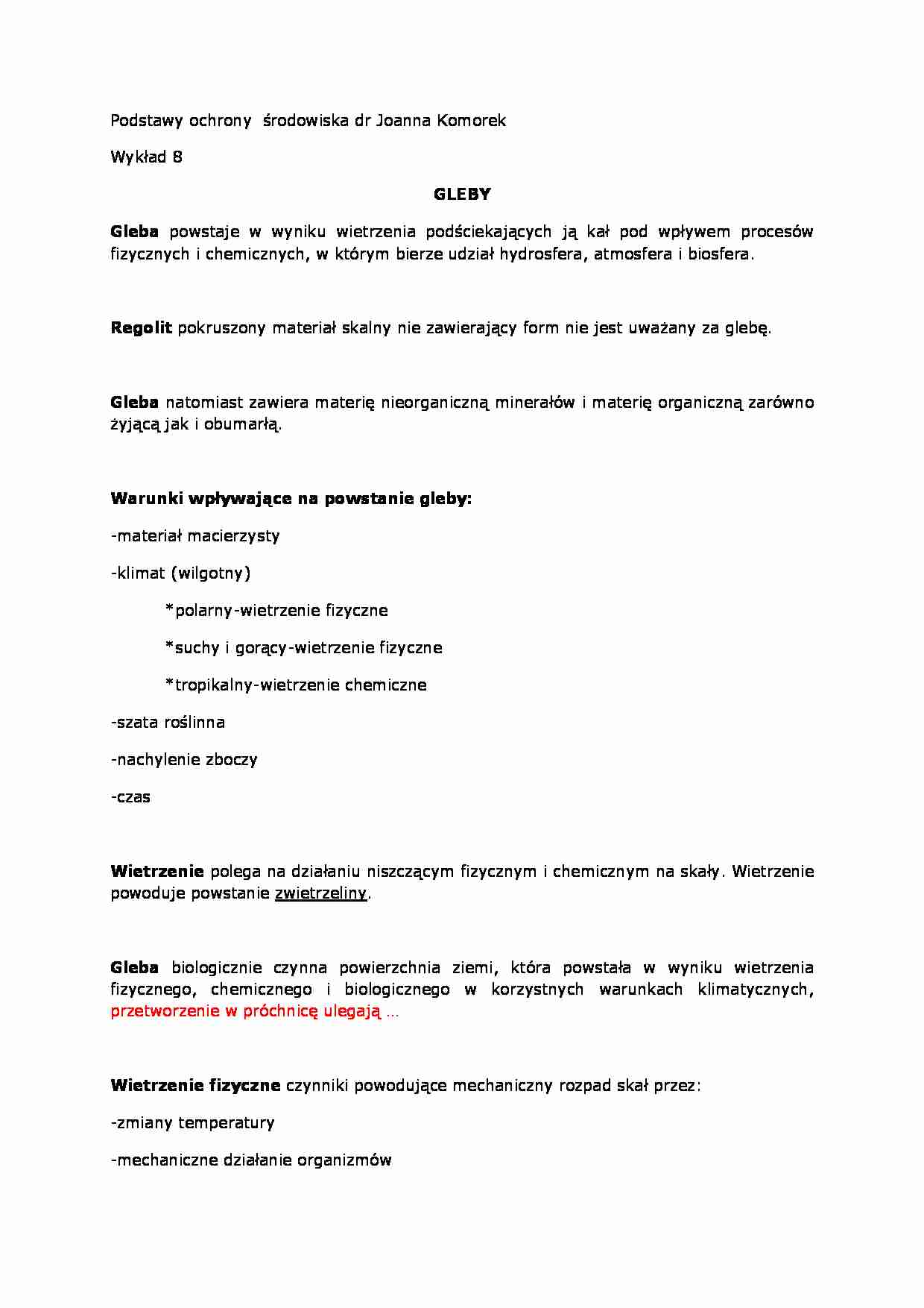 Wykład - rodzaje gleb - strona 1