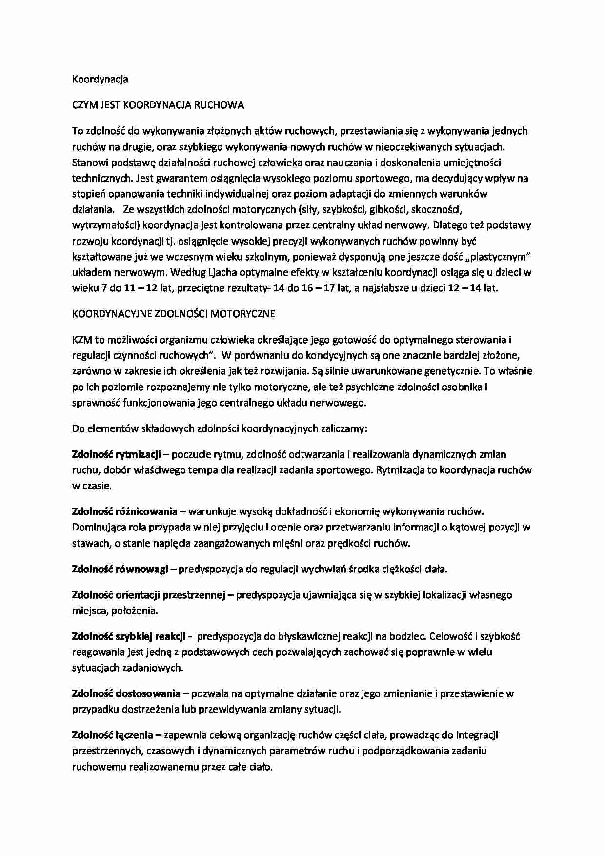 Koordynacja ruchowa - strona 1