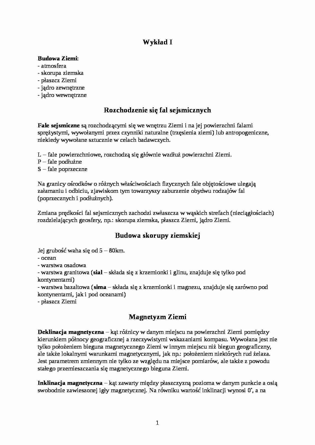 Wykład - budowa Ziemi - strona 1