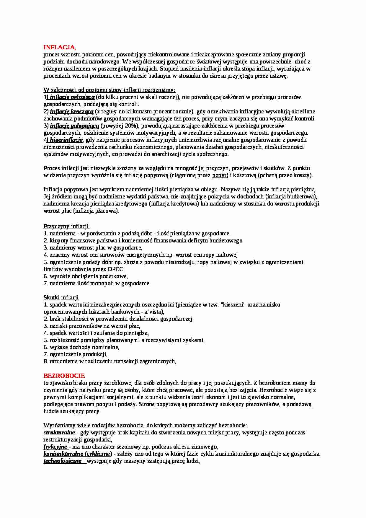 Inflacja - wykład - strona 1