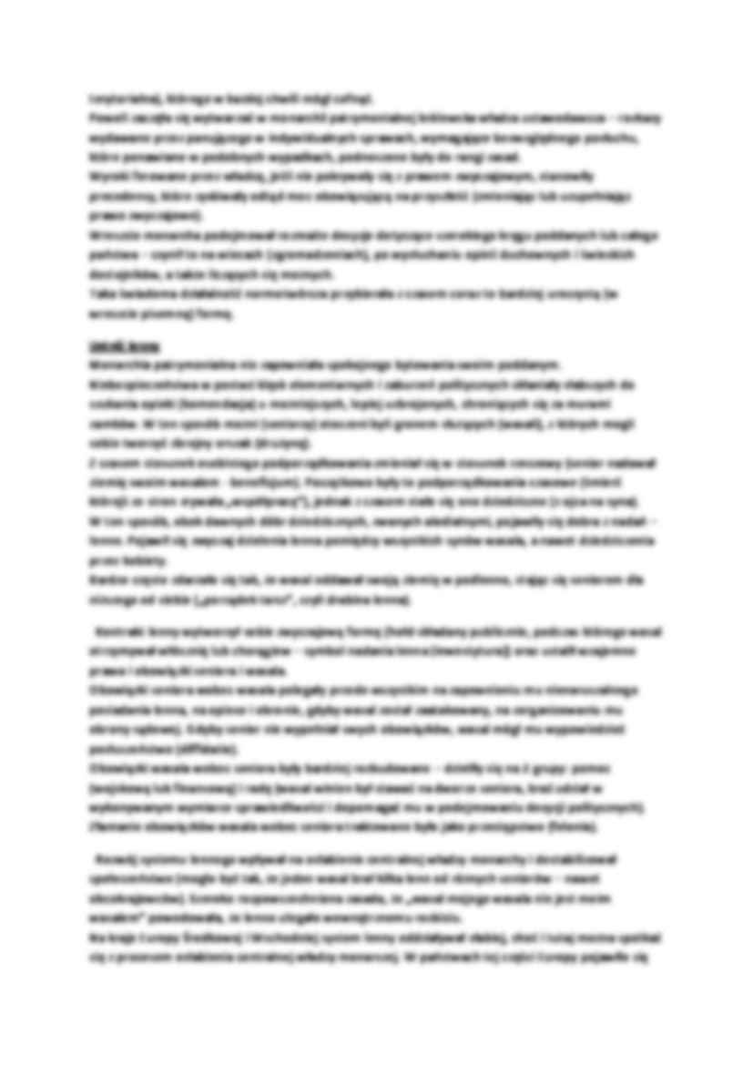 Monarchia patrymonialna. Feudalizm w znaczeniu politycznym (system lenny) i społecznym- Wykład - strona 2