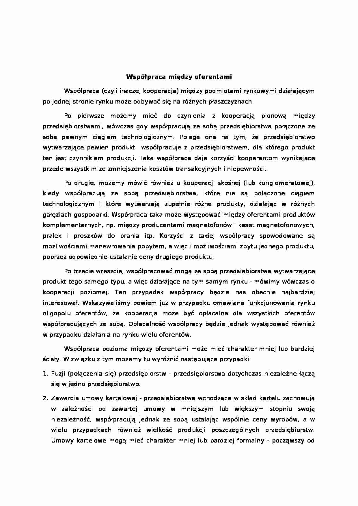 Współpraca między oferentami - wykład - strona 1