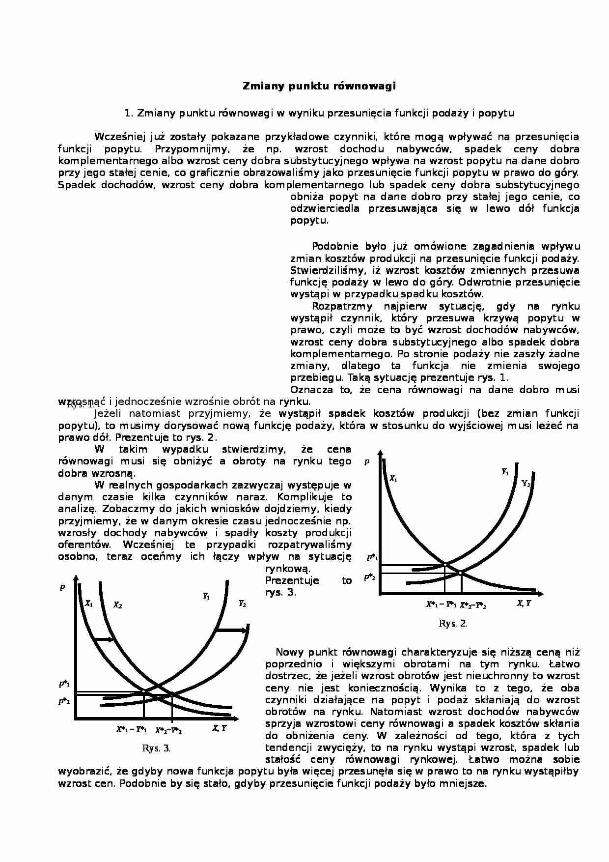 Zmiany punktu równowagi - wykład - strona 1