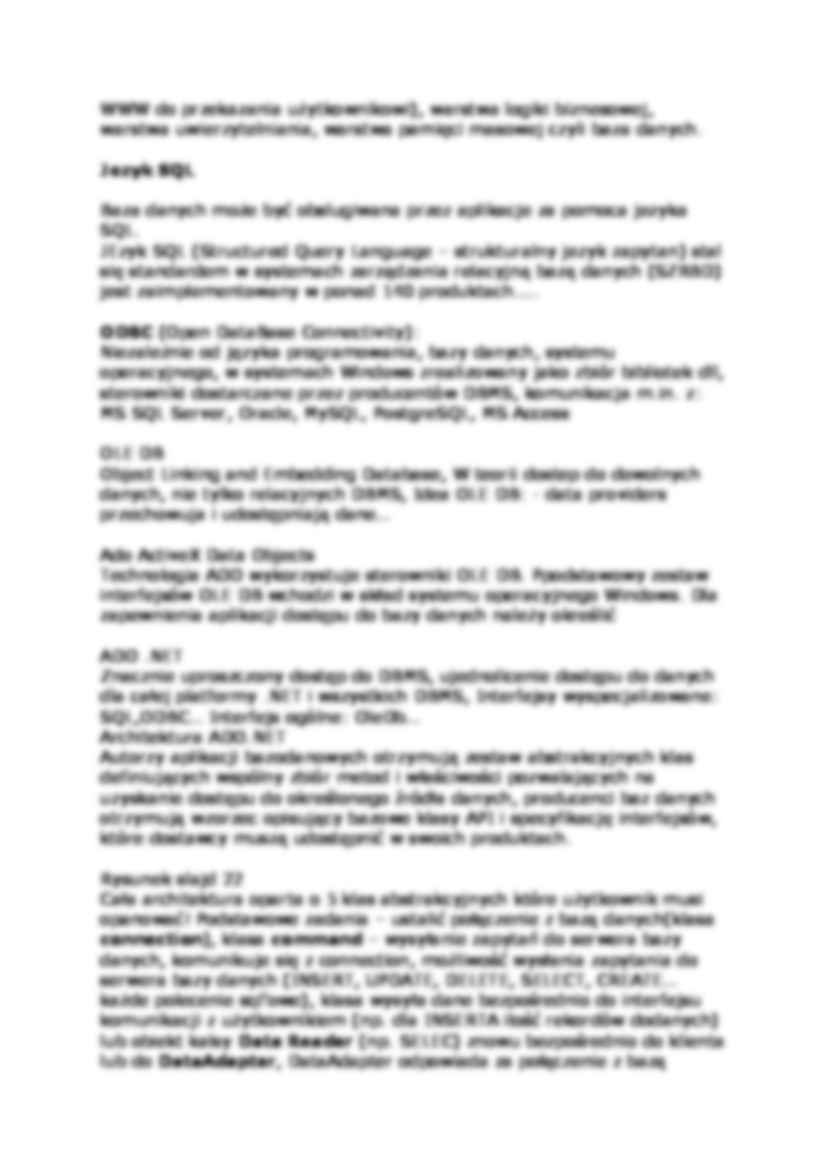 Wykład - Programowanie baz danych w środowisku Microsoft .NET z wykorzystaniem języka C# - strona 3