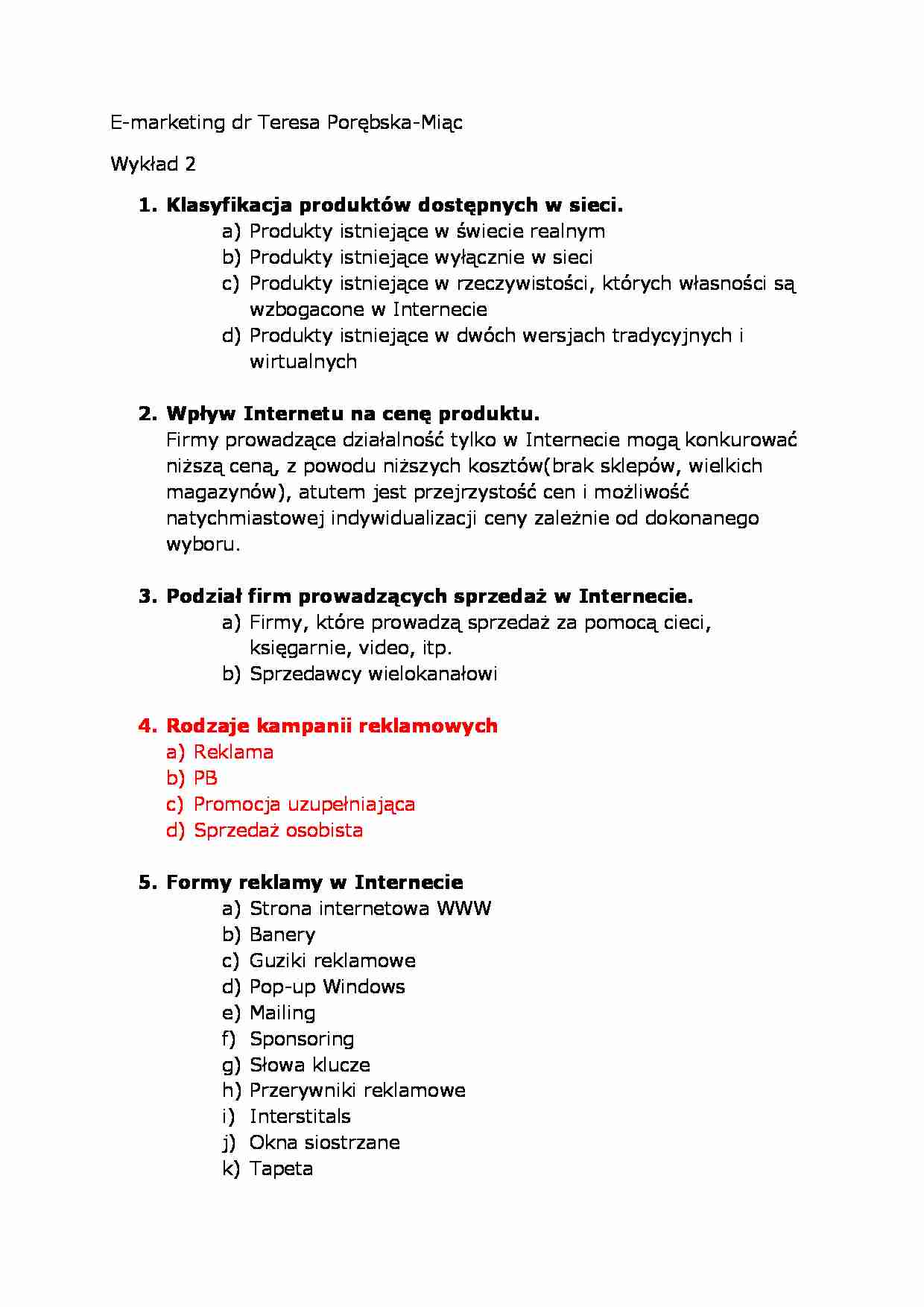 Wykład - Klasyfikacja produktów dostępnych w sieci - strona 1