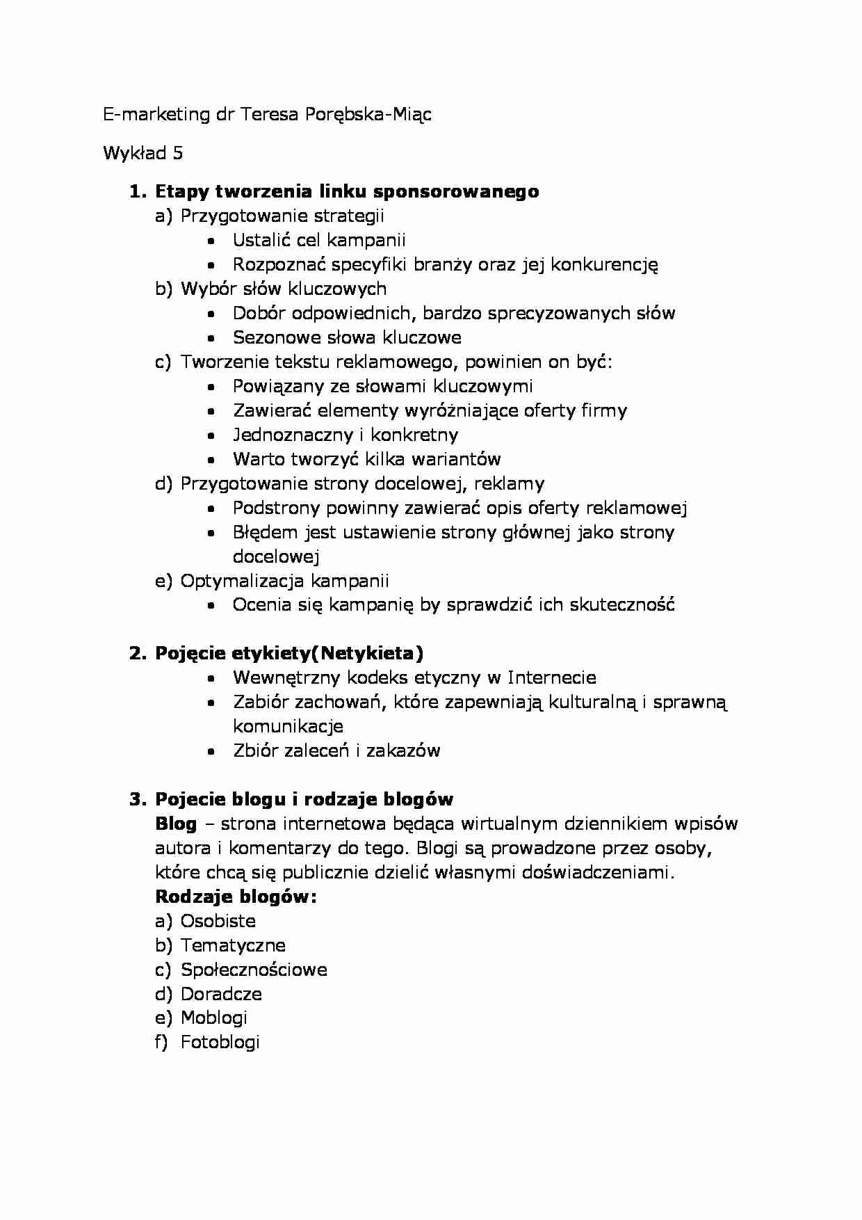 Wykład - Etapy tworzenia linku sponsorowanego - strona 1