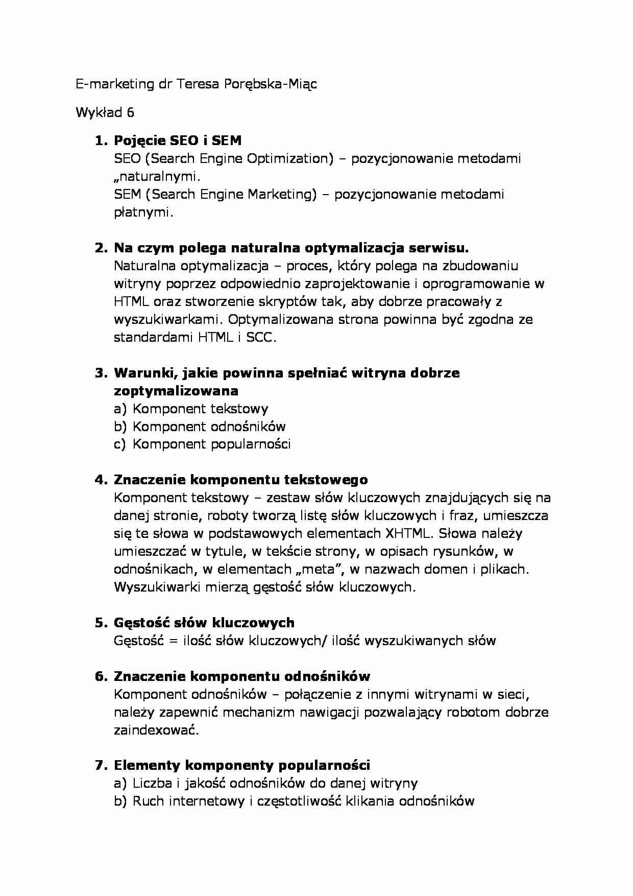 Wykład - Pojęcie SEO i SEM - strona 1