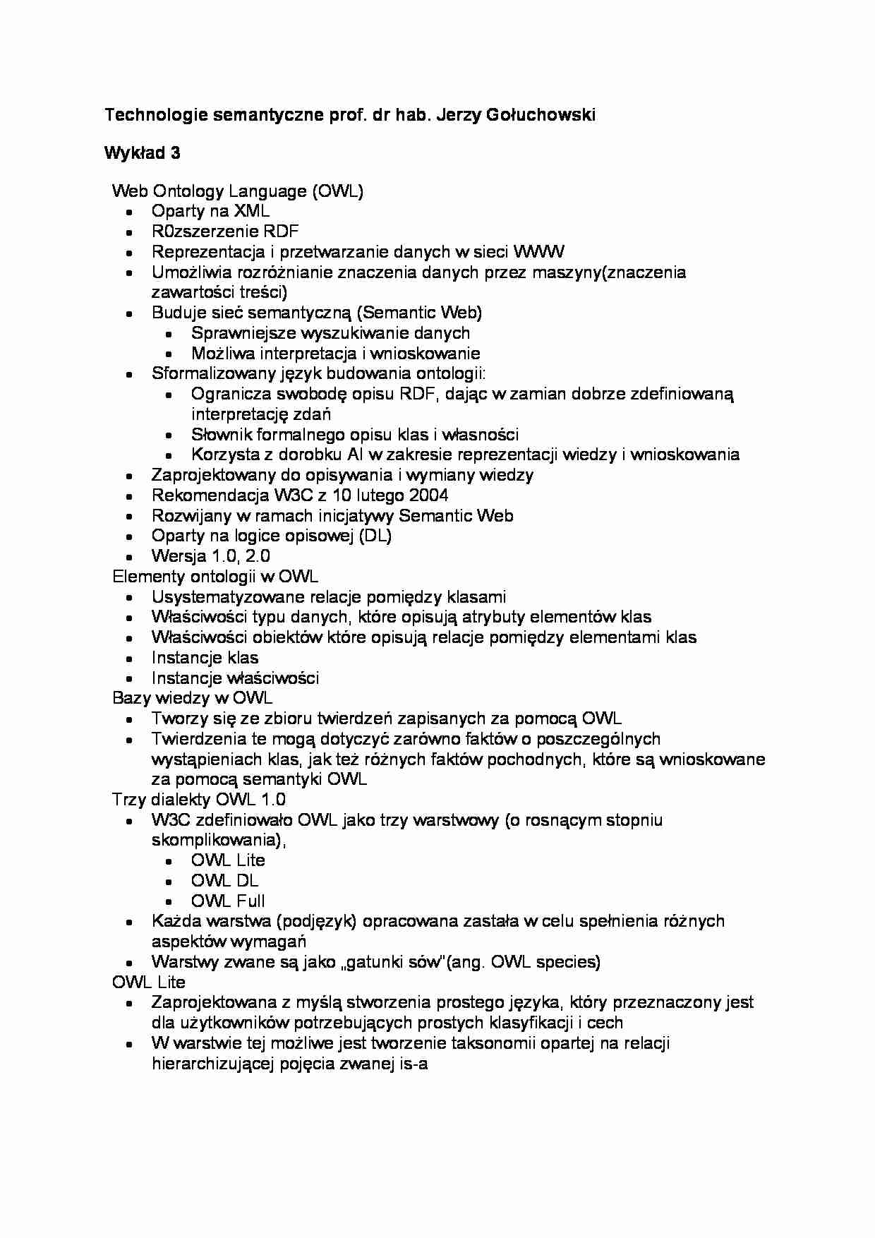 Wykład - Web Ontology Language (OWL) - strona 1