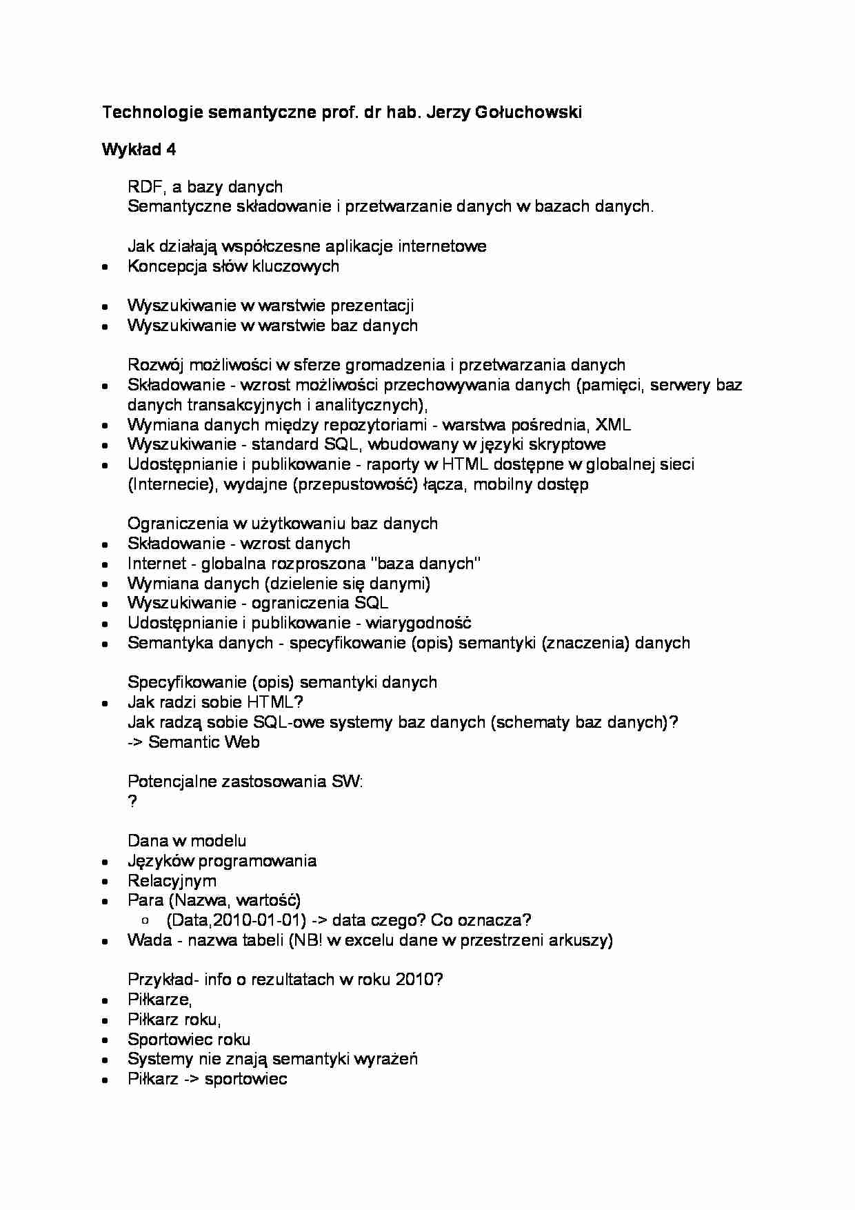 Wykład - RDF a bazy danych - strona 1