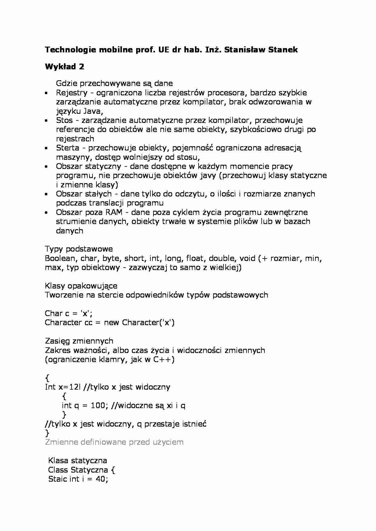 Wykład - Technologie mobilne - strona 1