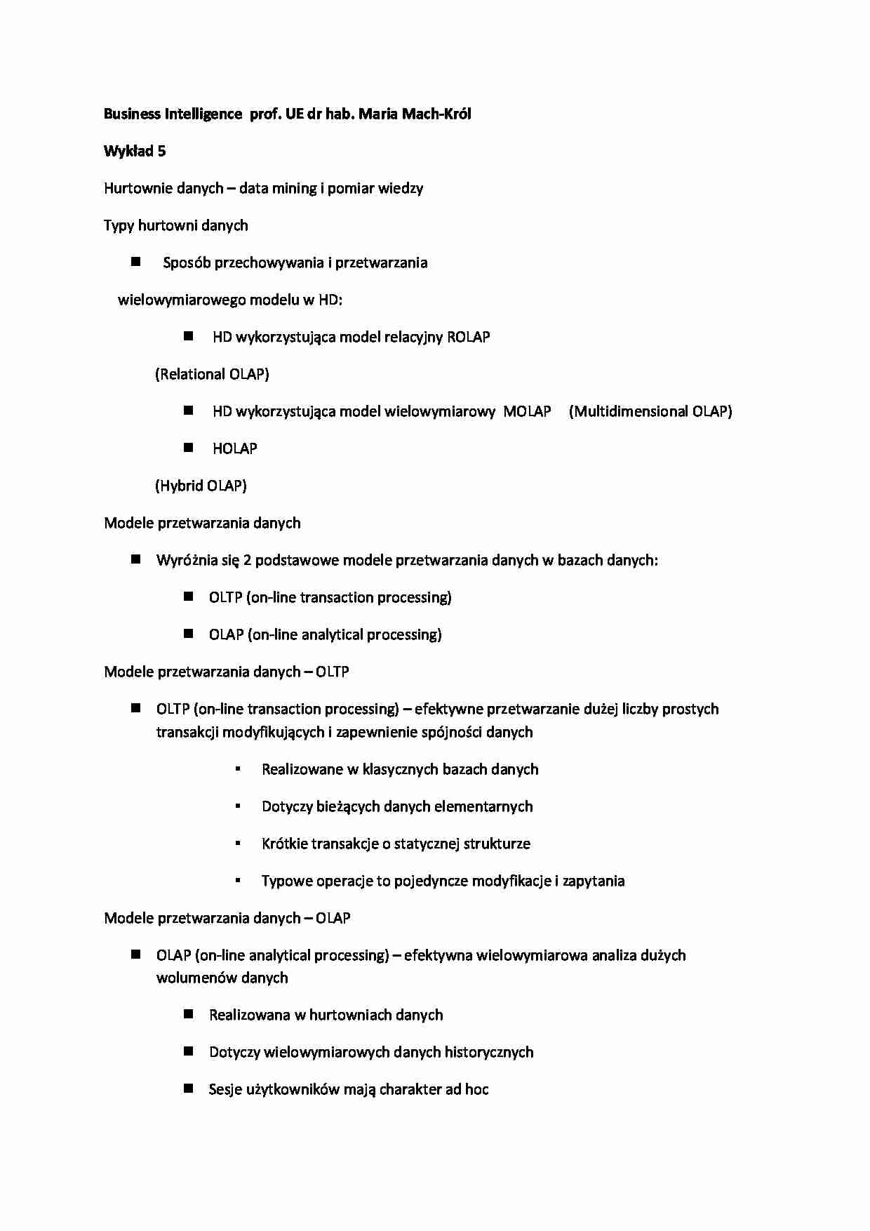 Typy hurtowni danych - wykład - strona 1