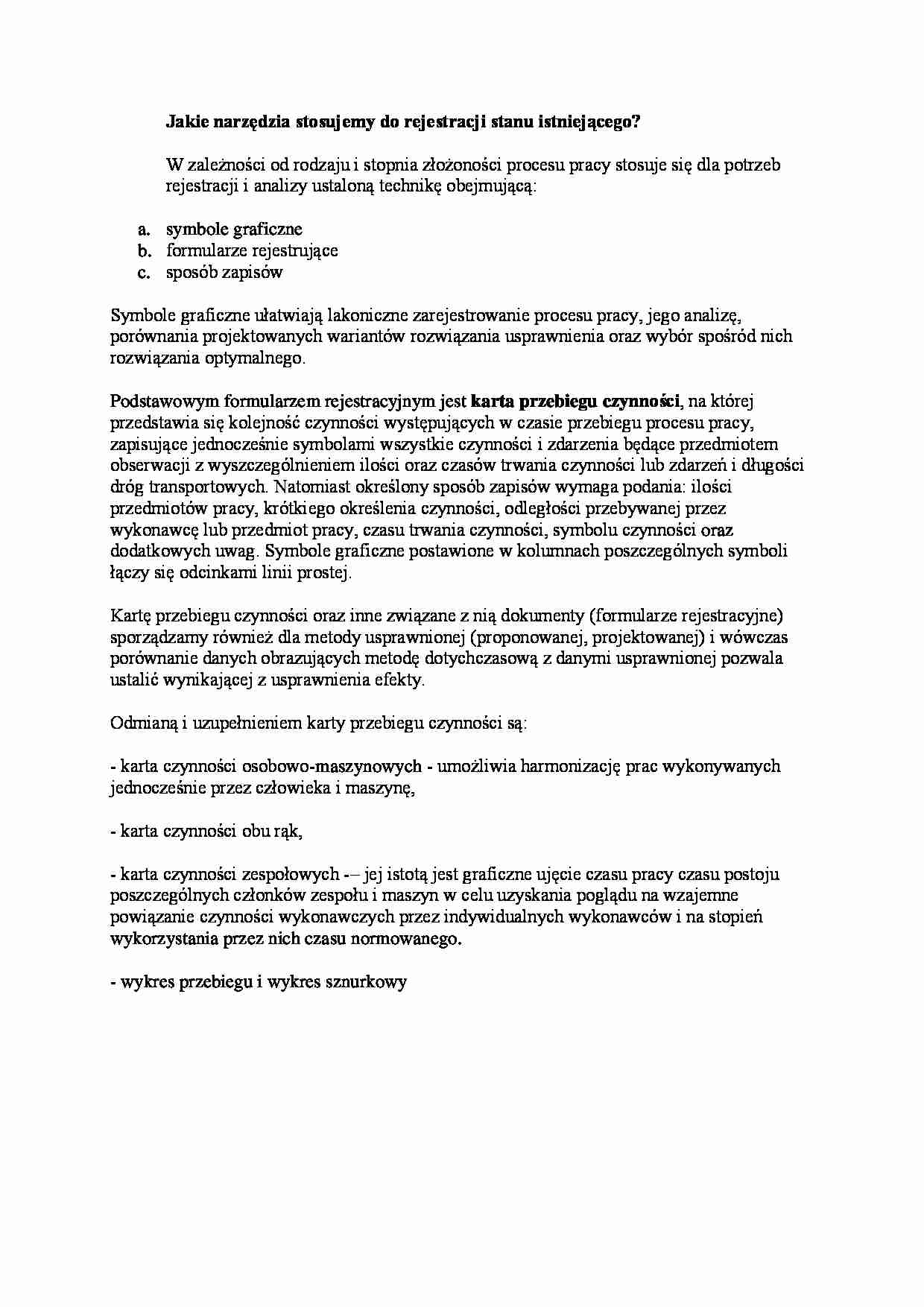 Jakie narządzia stosujemy do rejestracji stanu istniejącego - strona 1